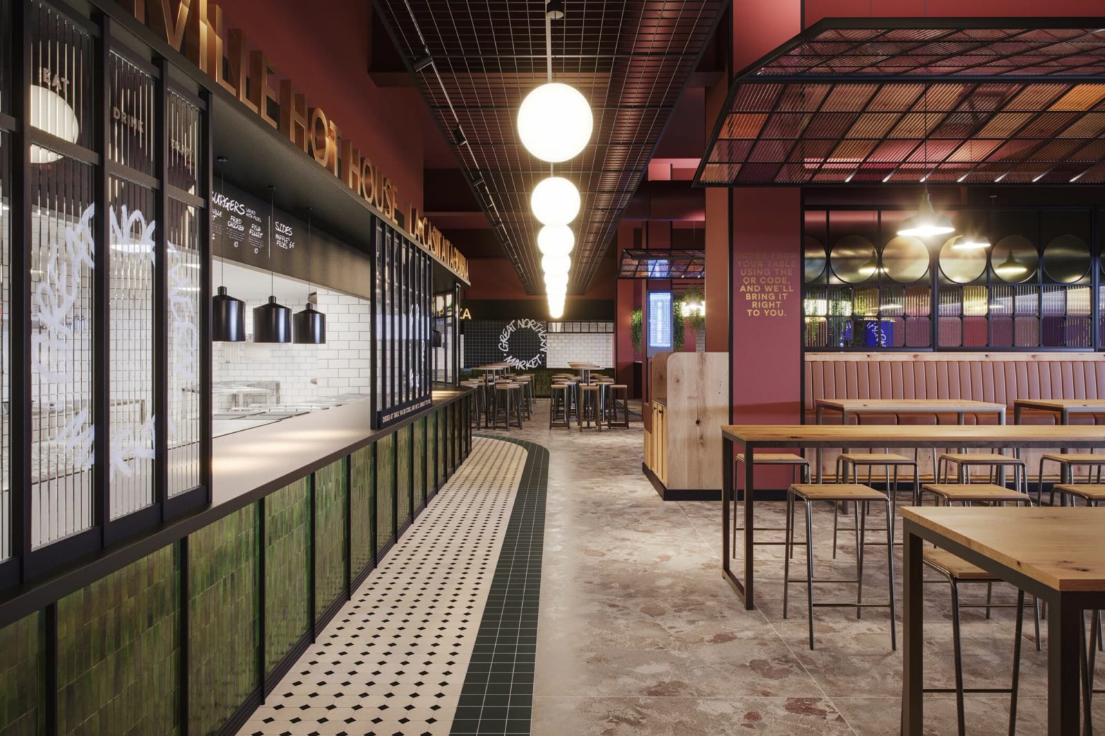 Kitchens in service at Great Northern Market